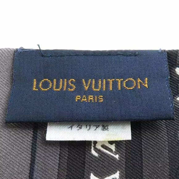 Auth LOUIS VUITTON Bandeau Scarf Brown Silk - Picture 10 of 15